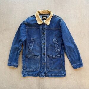 Vintage County Clothing Co Denim Barn Jacket Corduroy Collar Chore Coat Western